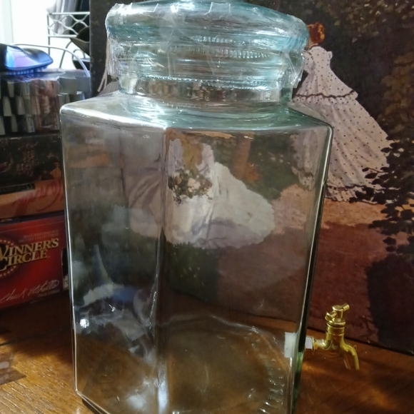 🇮🇹Italian Glass Beverage Dispenser w Lid. - Picture 3 of 12